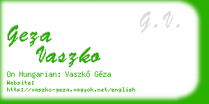 geza vaszko business card